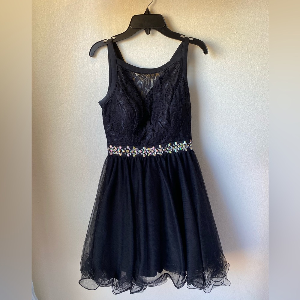 Dancing Queen Black Dress with Shaw